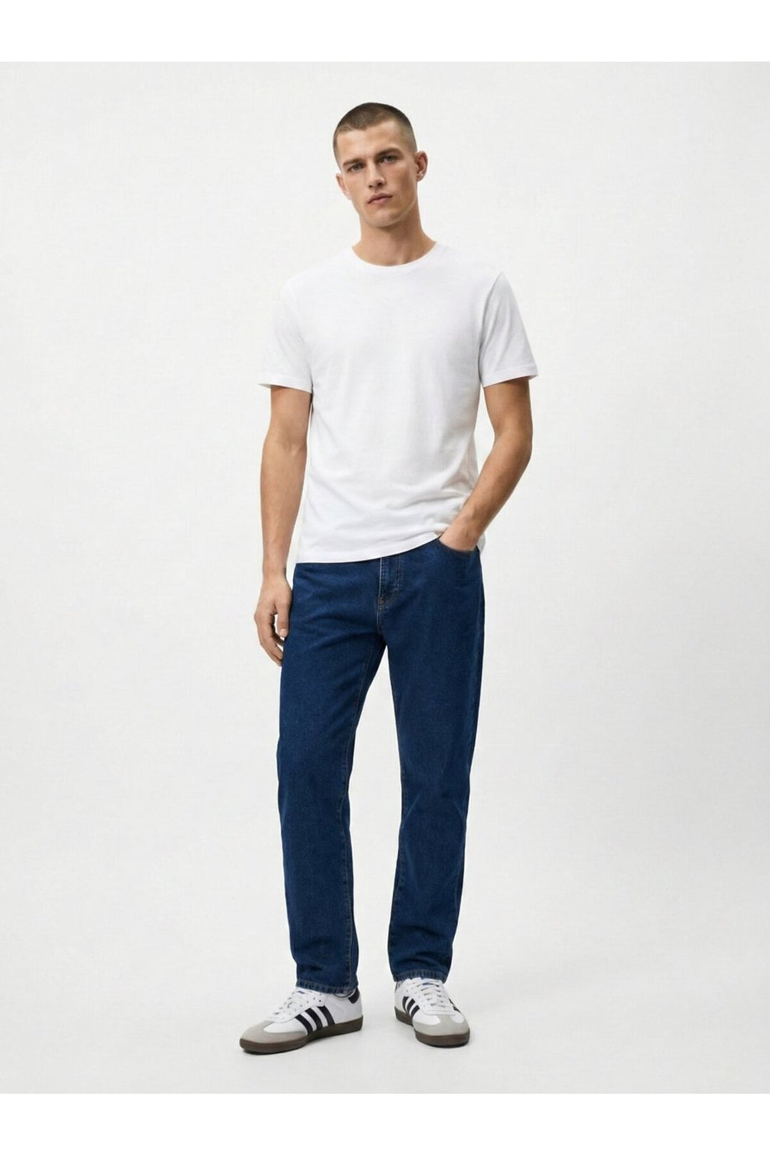 LTB Renar Jean Pantolon Mi-Bas Indigo à Taille Moyenne à Jambes Droites - mid Indigo