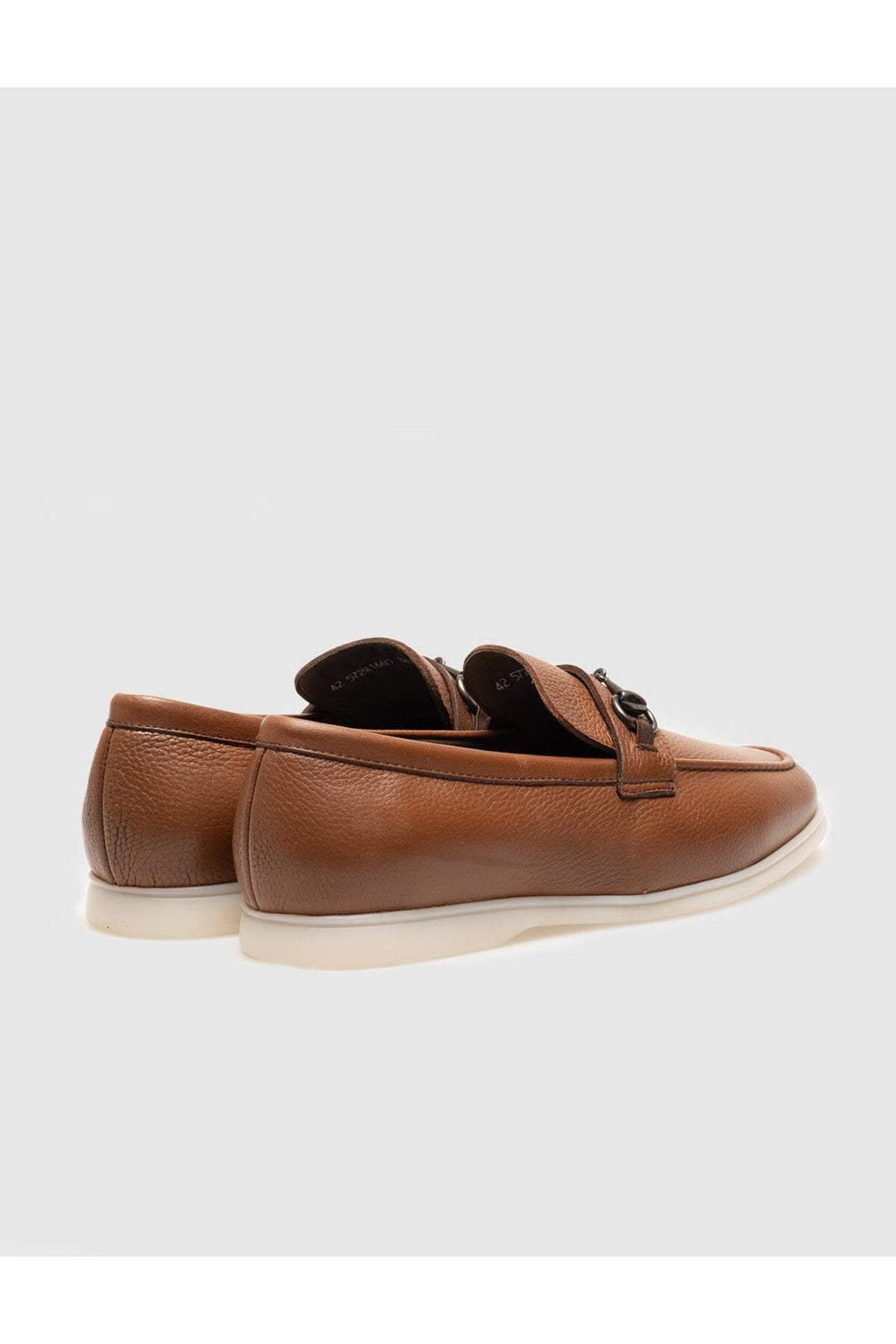 Cabani Shoes Loafer pour homme en cuir véritable avec boucle en tabac - Tabac