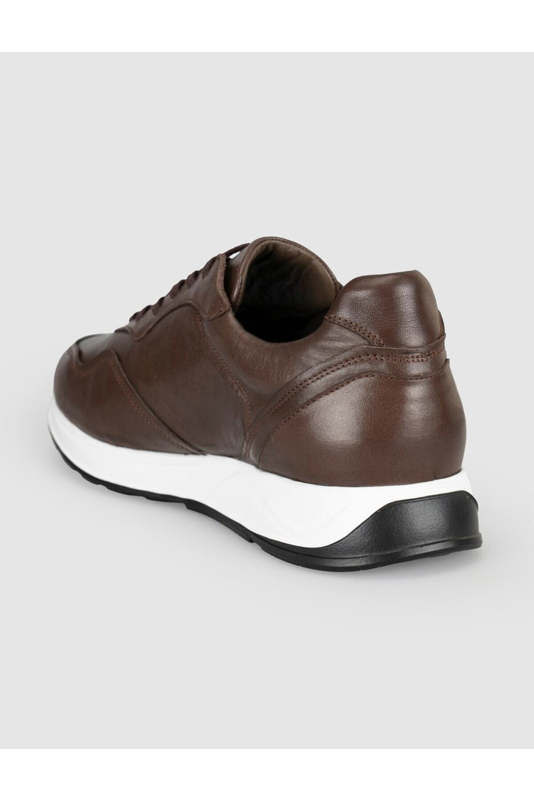 Cabani Shoes Baskets décontractées pour hommes en cuir véritable marron - Marron