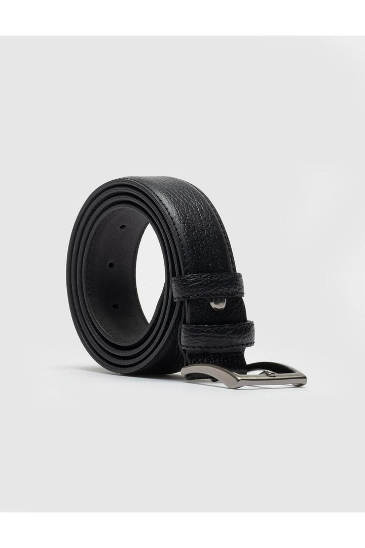 Cabani Shoes Ceinture en cuir véritable noire pour homme classique - Noir
