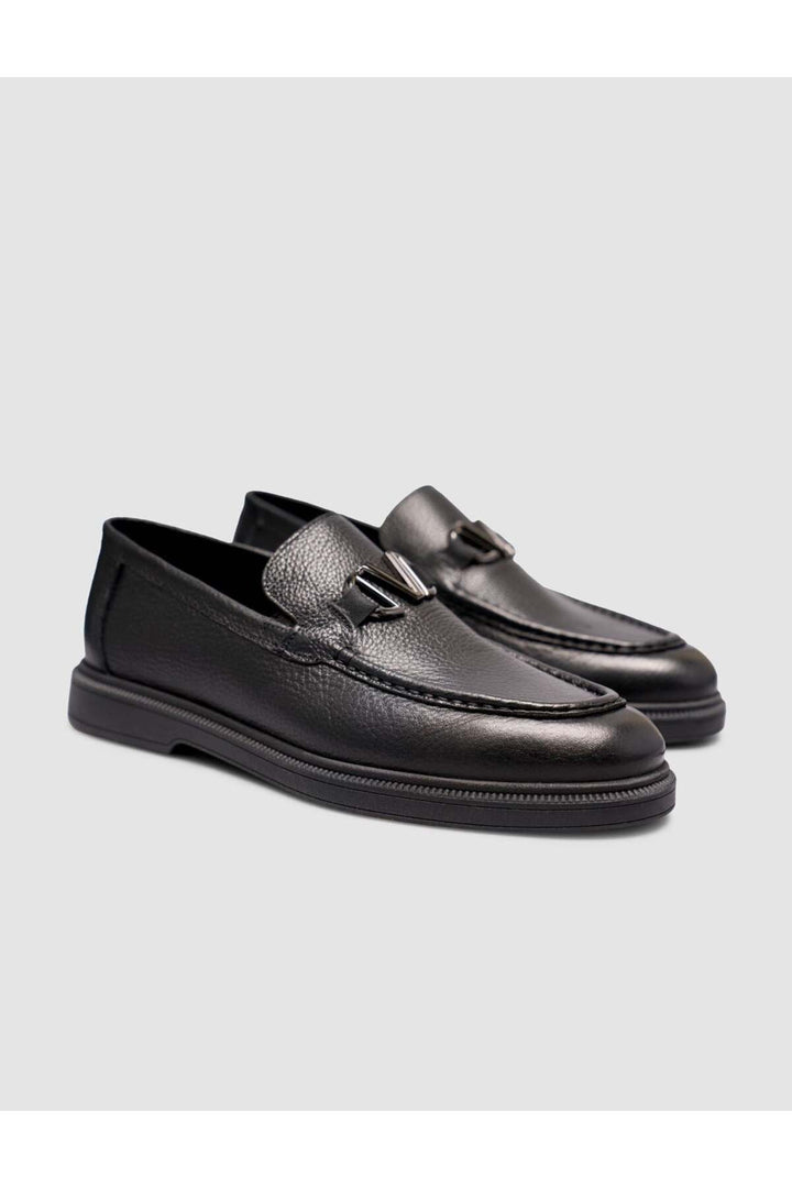 Cabani Shoes Chaussures Loafer pour hommes en cuir véritable noir - Noir