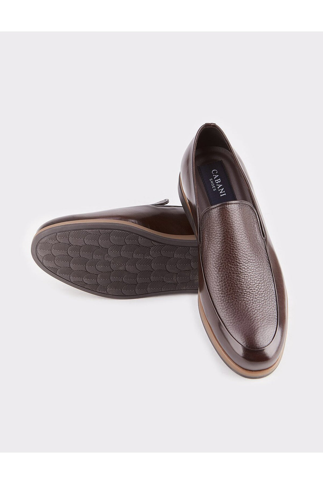 Cabani Shoes Chaussures classiques pour hommes en cuir véritable, marron, design spécial - Marron