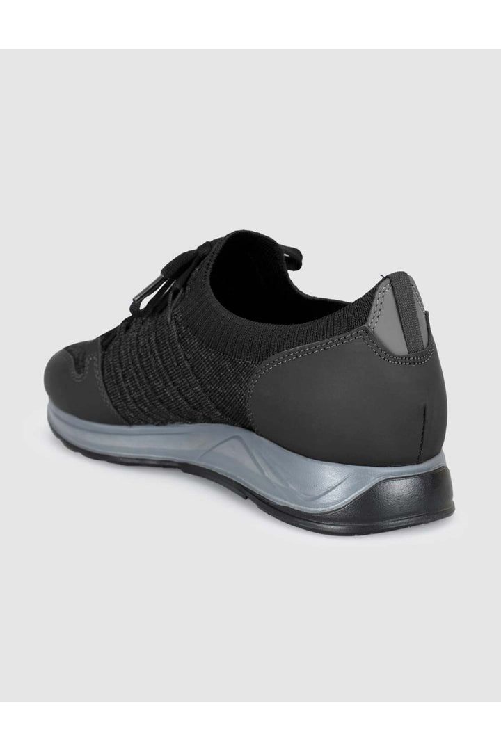Cabani Shoes Baskets en maille texturée noires à lacets - Multicolore