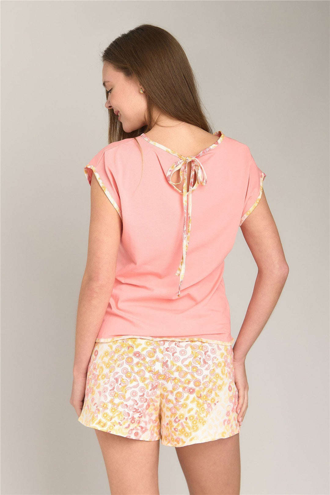 Lovely Things Ensemble de shorts de pyjama EDNA en tricot à manches courtes - Rose