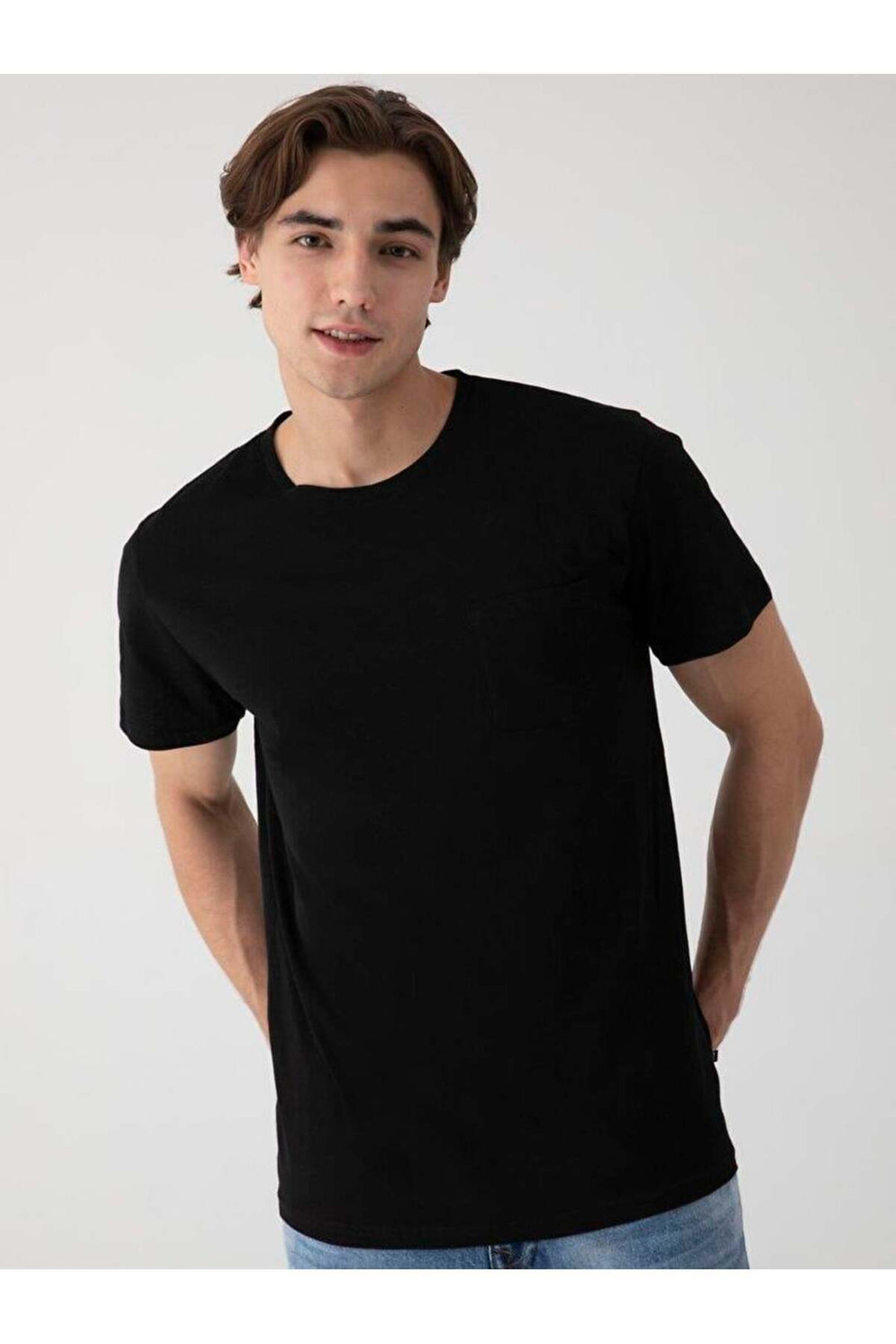 LTB T-shirt noir classique à manches courtes avec col Pressure Zero