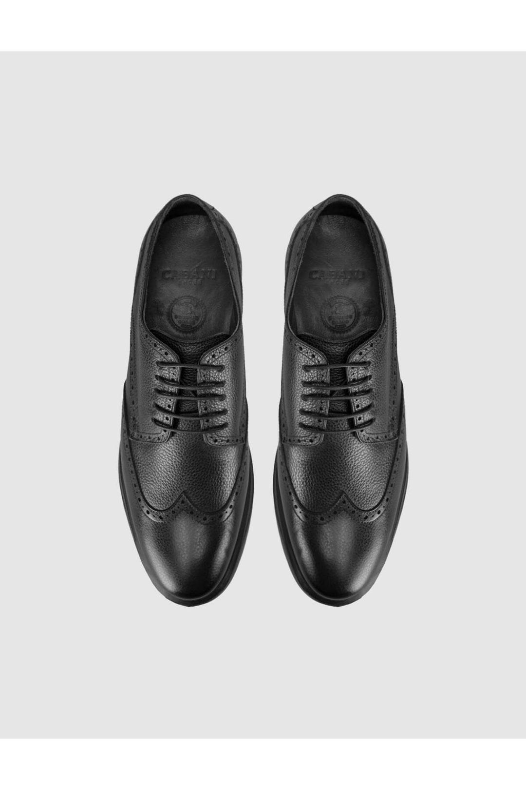 Cabani Shoes Chaussures Oxford pour hommes en cuir véritable noires - Multicolore
