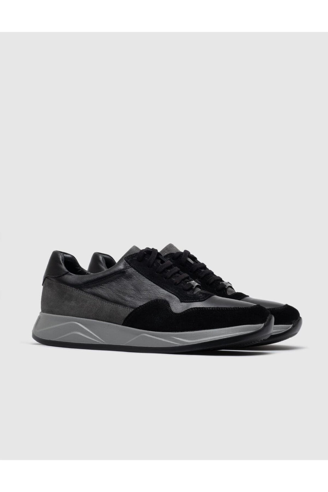 Cabani Shoes Chaussures de sport pour hommes en cuir véritable gris suédé à lacets - Gris