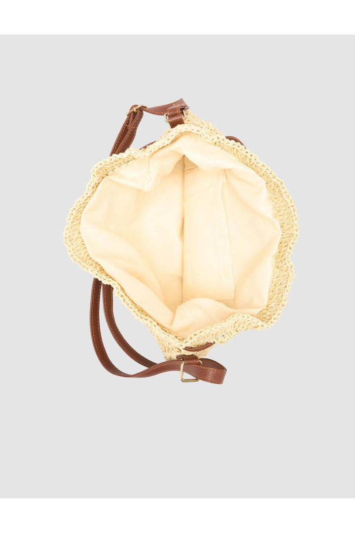 Cabani Shoes Sac en paille crème pour femme - Multicolore