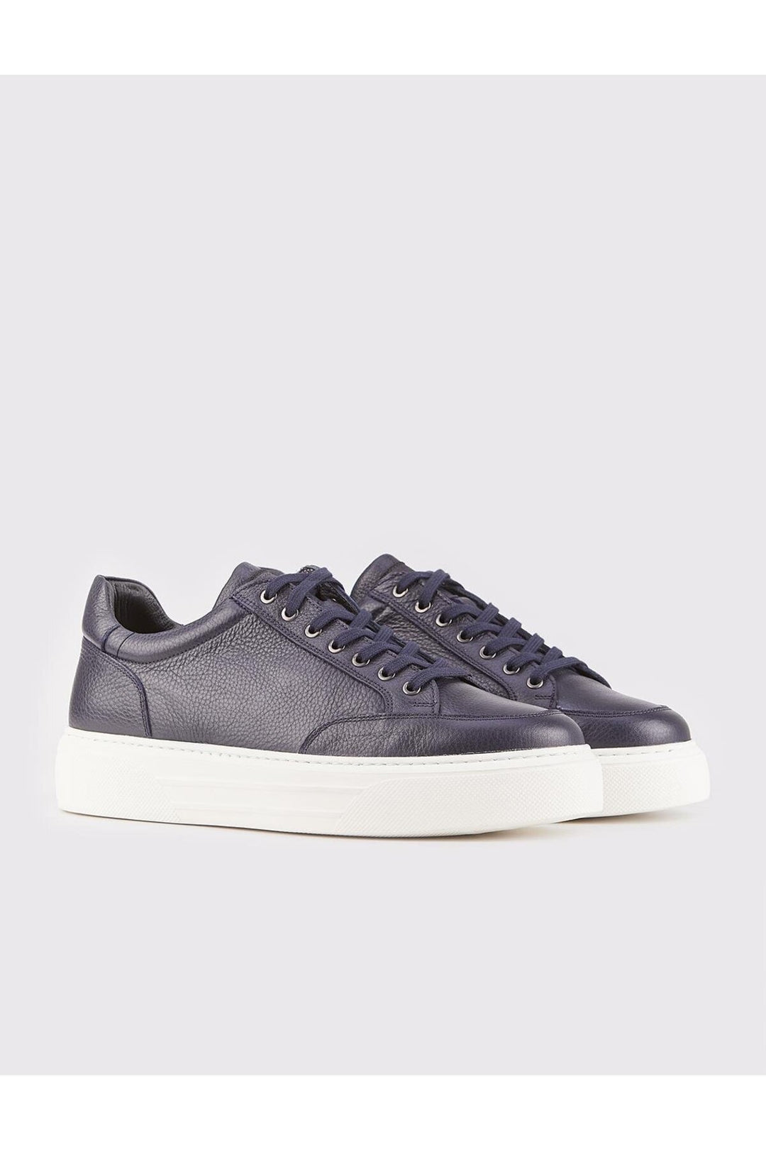 Cabani Shoes Chaussures de sport pour hommes en cuir véritable bleu marine à lacets, design spécial pour l'hiver. - Bleu marine
