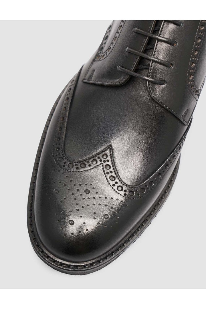 Cabani Shoes %100 Cuir véritable chaussure classique pour homme en cuir noir avec motifs - Noir
