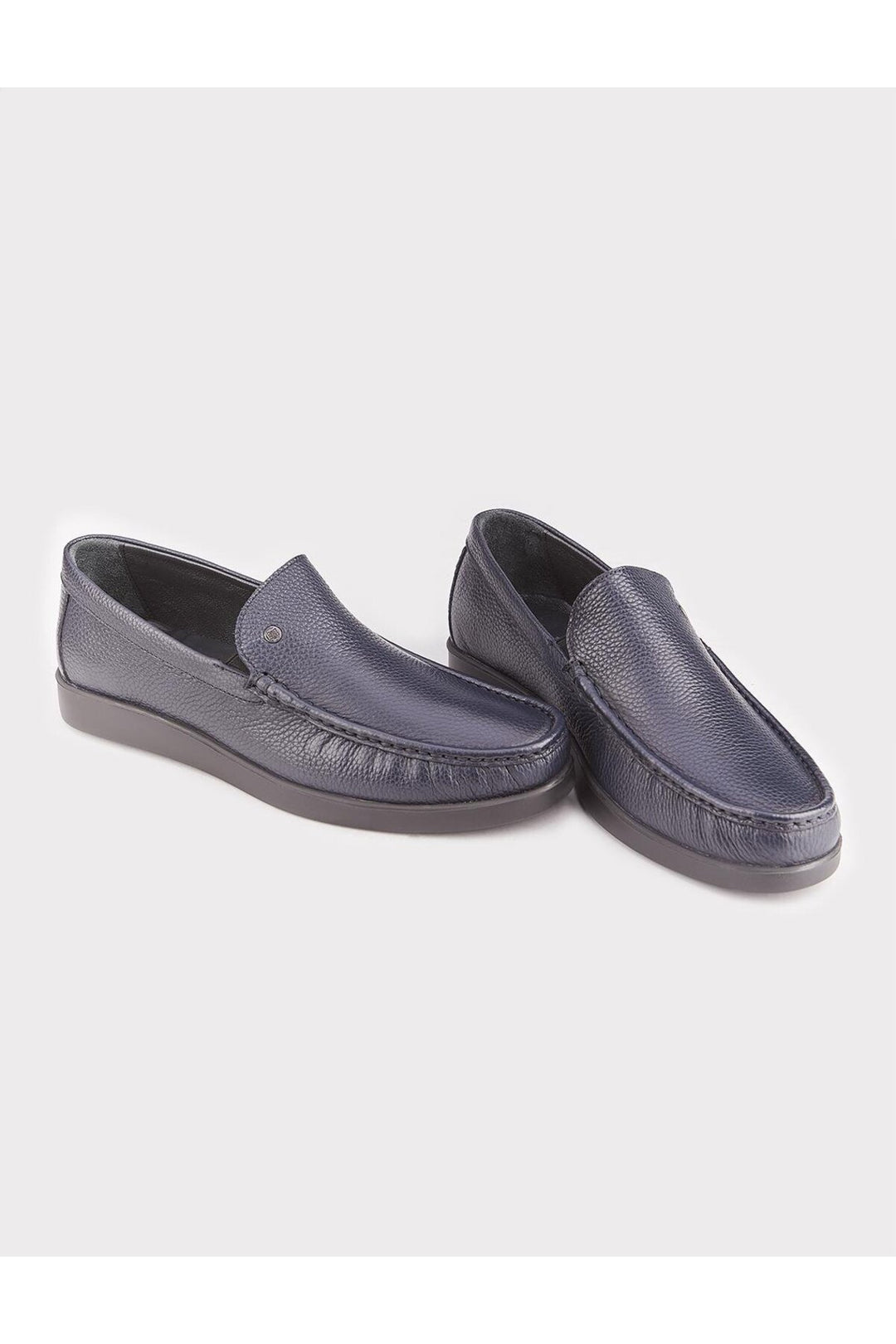 Cabani Shoes Chaussures de ville pour hommes en cuir véritable avec semelle en caoutchouc légère bleu marine - Bleu marine