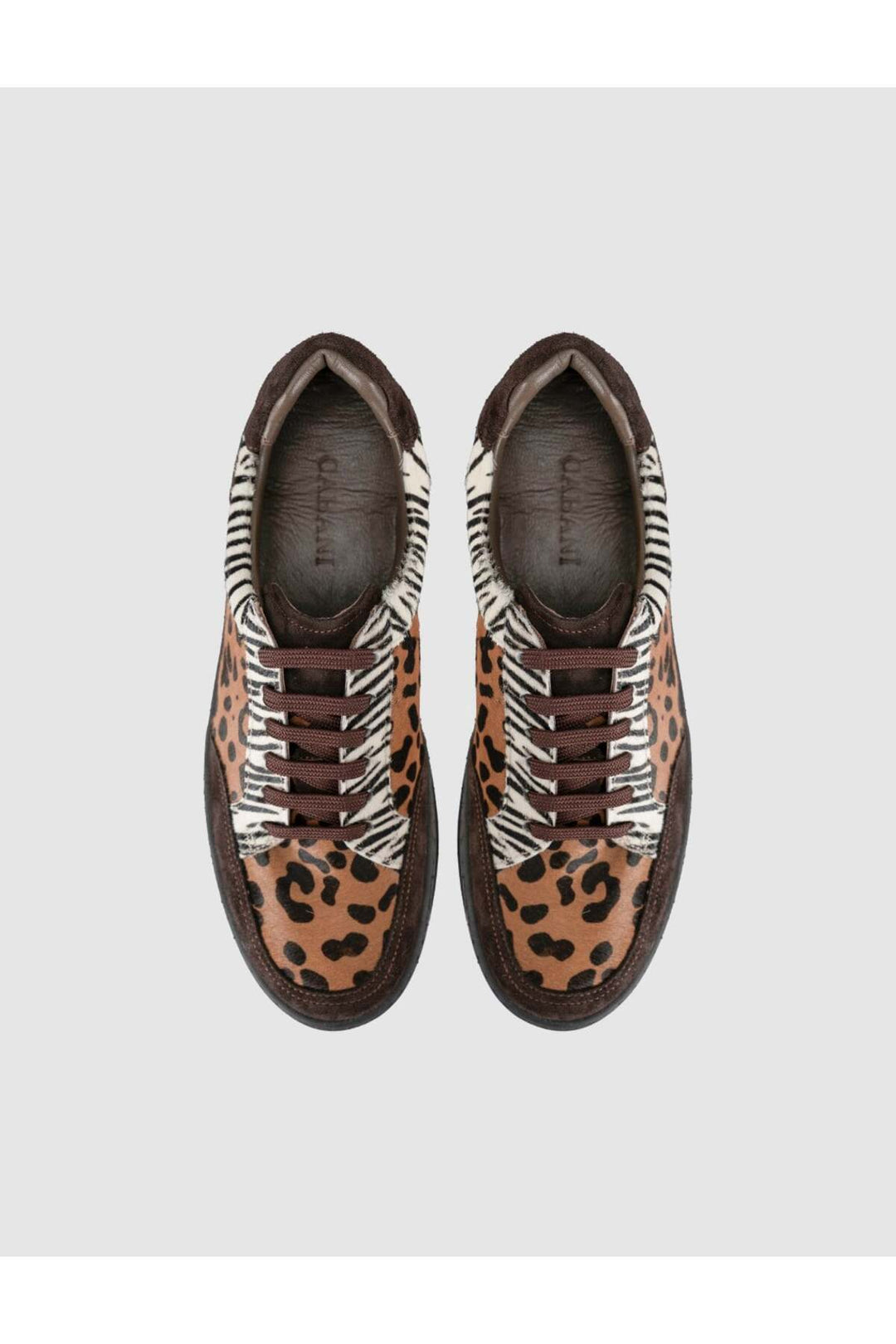 Cabani Shoes Baskets en cuir suédé à motif léopard pour femme - Multicolore