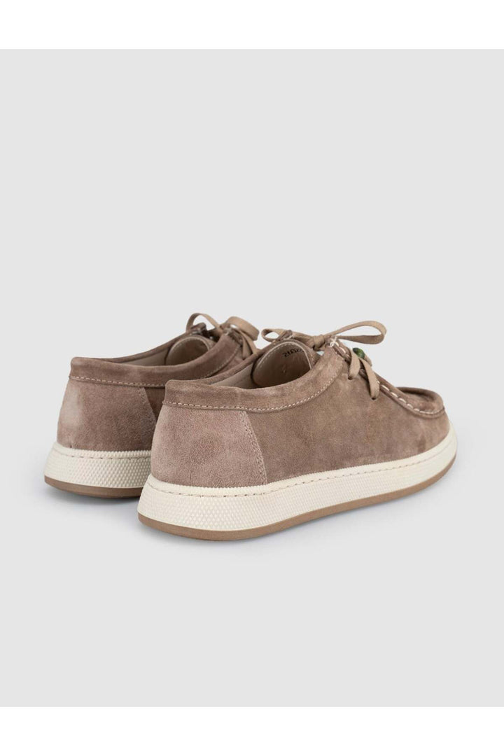 Cabani Shoes Chaussures de ville pour femmes en cuir véritable suédé beige à lacets. - Marron