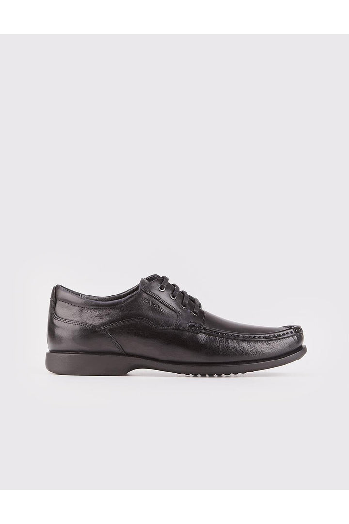 Cabani Shoes Chaussures de ville pour hommes en cuir véritable noires à lacets - Noir