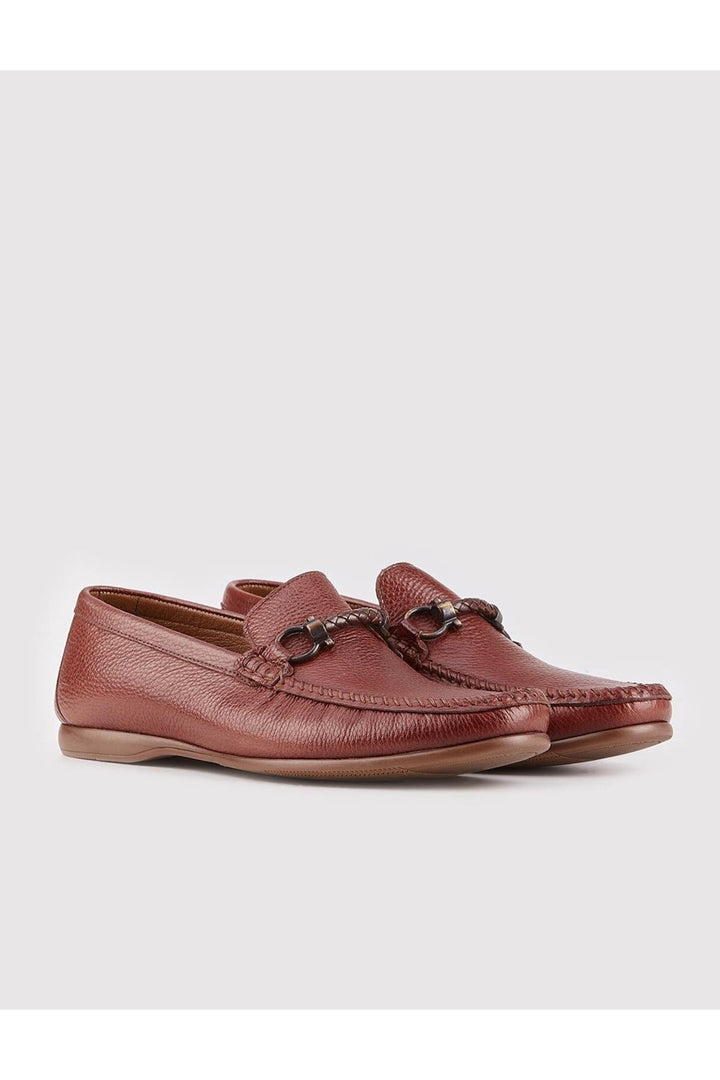 Cabani Shoes Chaussures Loafer pour Homme en Cuir Véritable Marron avec Accessoire de Boucle - Marron