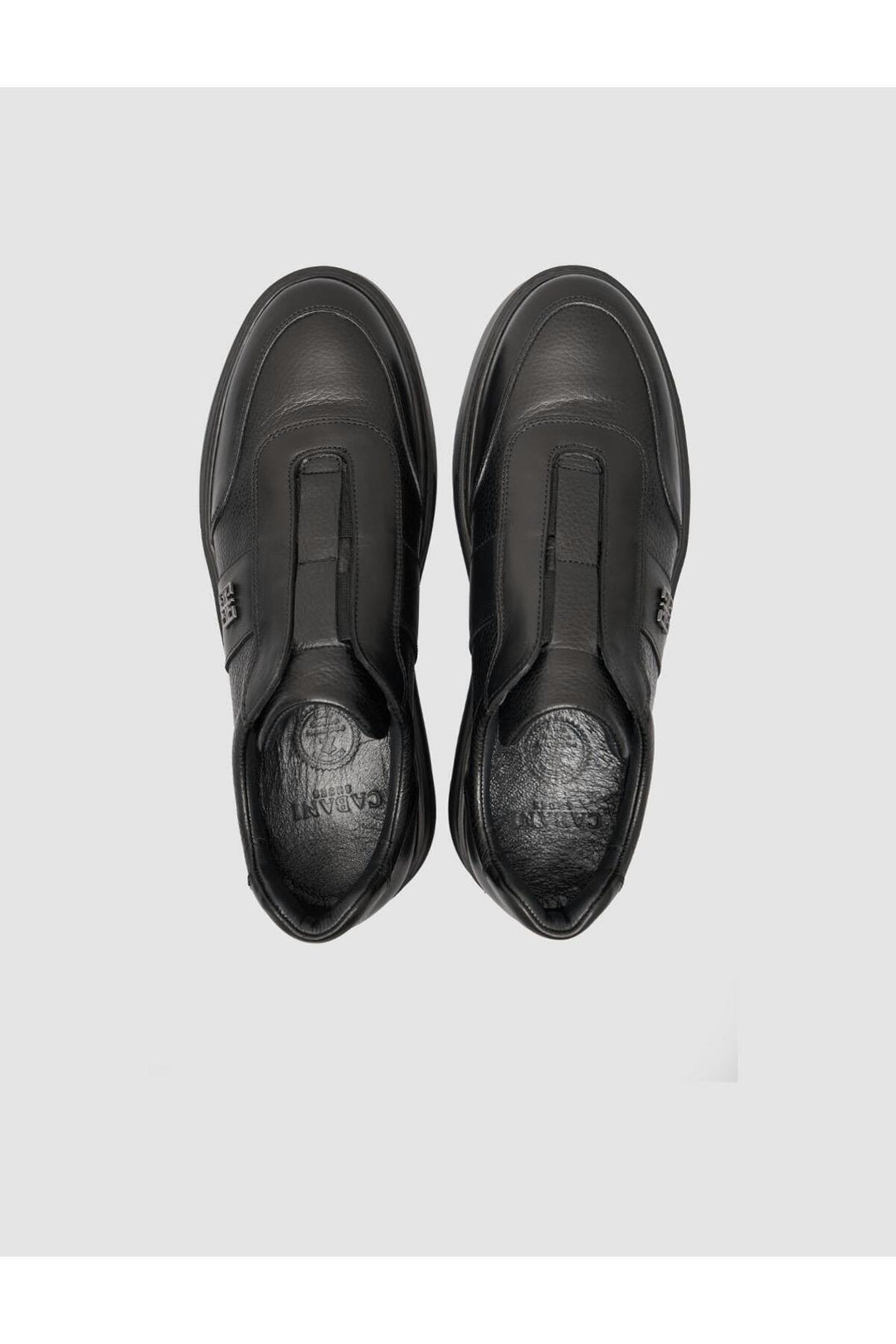 Cabani Shoes %100 Cuir véritable Baskets sportives pour hommes entièrement noires - Noir