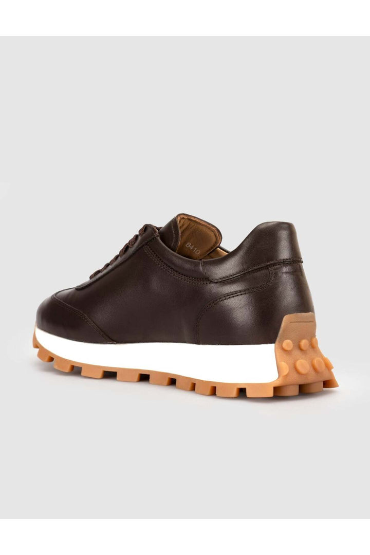 Cabani Shoes Baskets pour femmes en cuir véritable marron - Marron