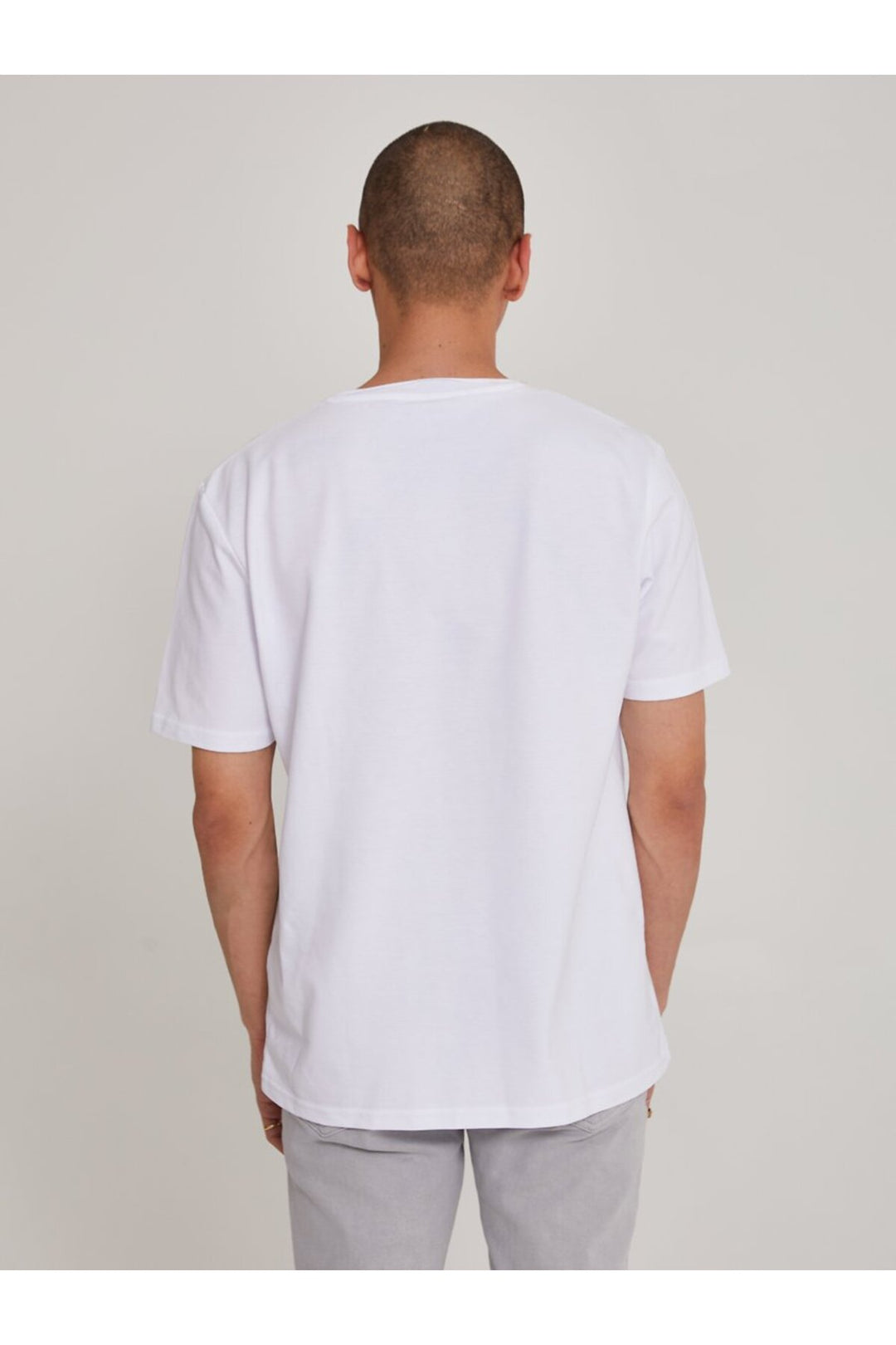 LTB T-shirt en piqué blanc à col rond coupé - Blanc