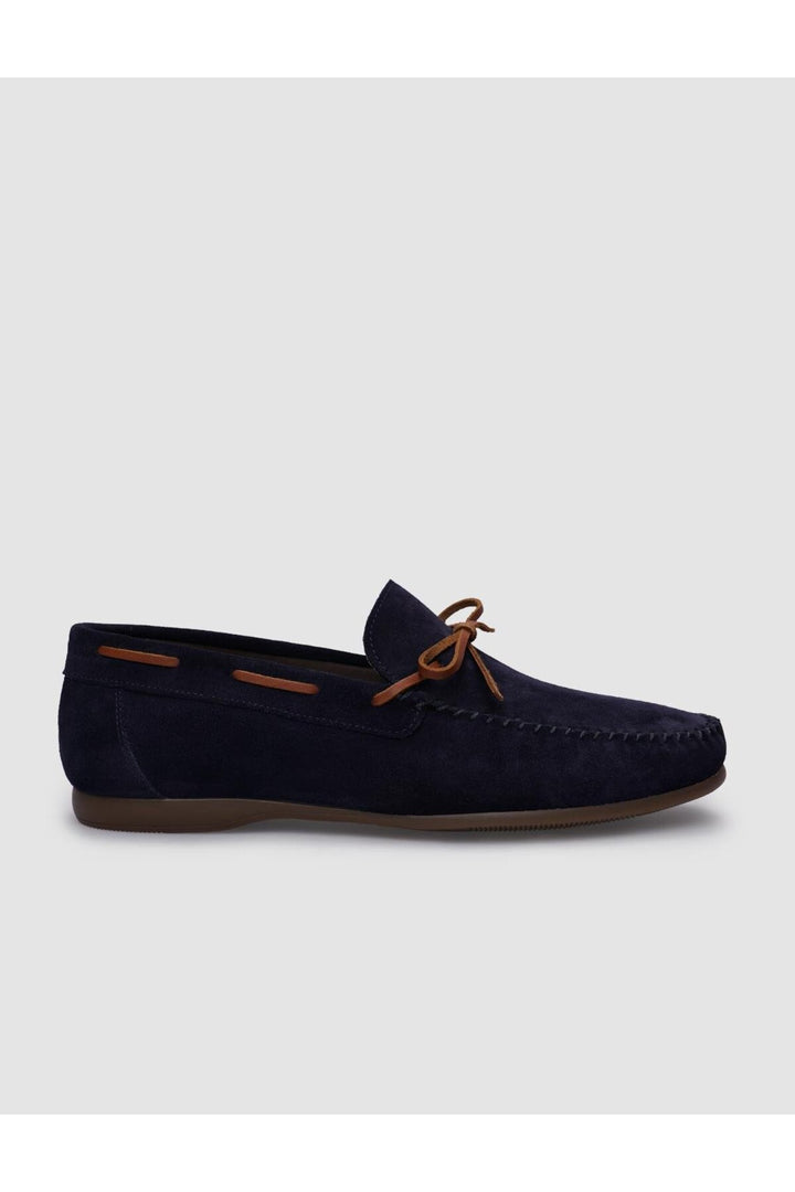 Cabani Shoes Lenamo %100 Cuir Véritable Bleu marine Suédé Chaussures de Bateau Quotidiennes pour Hommes - Bleu marine
