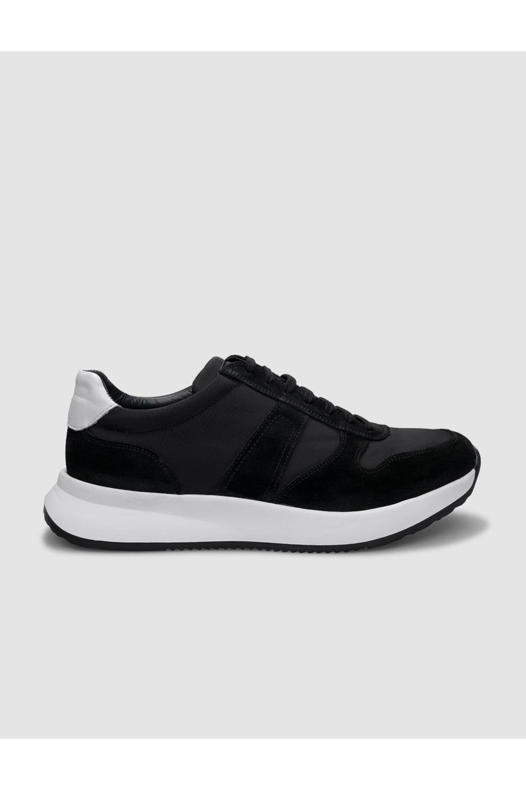 Cabani Shoes %100 Cuir Véritable Noir Suédé Chaussures de Sport pour Hommes à Lacets - Noir