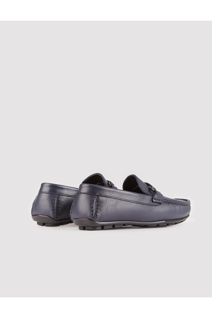 Cabani Shoes Chaussures Loafer pour homme en cuir véritable, design spécial, bleu marine. - Bleu marine