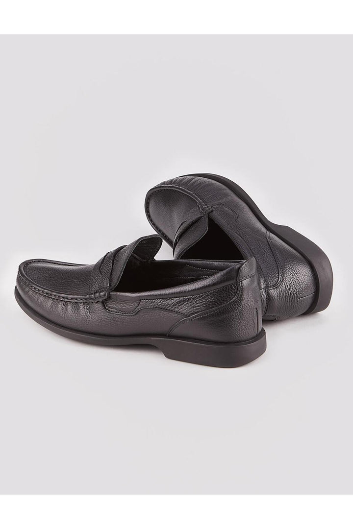 Cabani Shoes Chaussures décontractées pour hommes en cuir véritable avec semelle en caoutchouc, noires et fourrées. - Multicolore