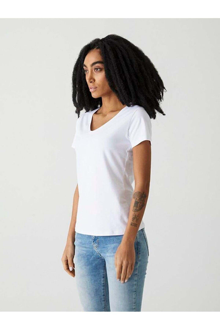 LTB T-shirt à manches courtes pour femme Ripado à col en V 12258016560033