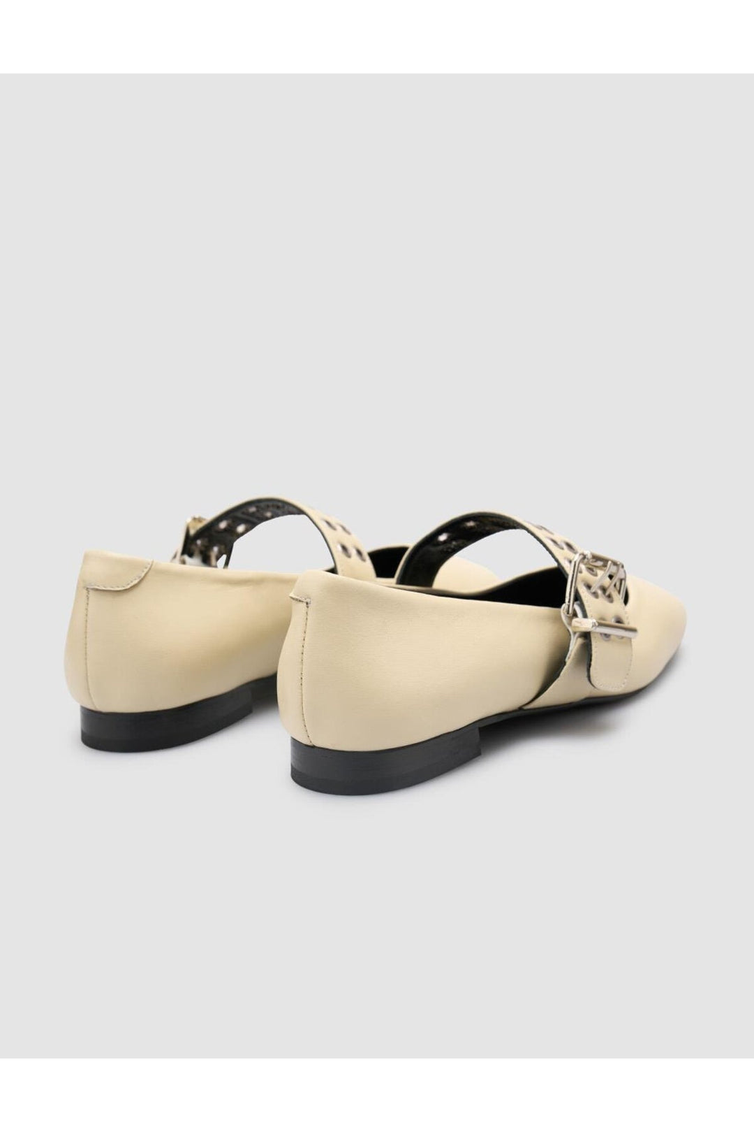 Cabani Shoes %100 Cuir Véritable Ballerines Femme Beige - Beige