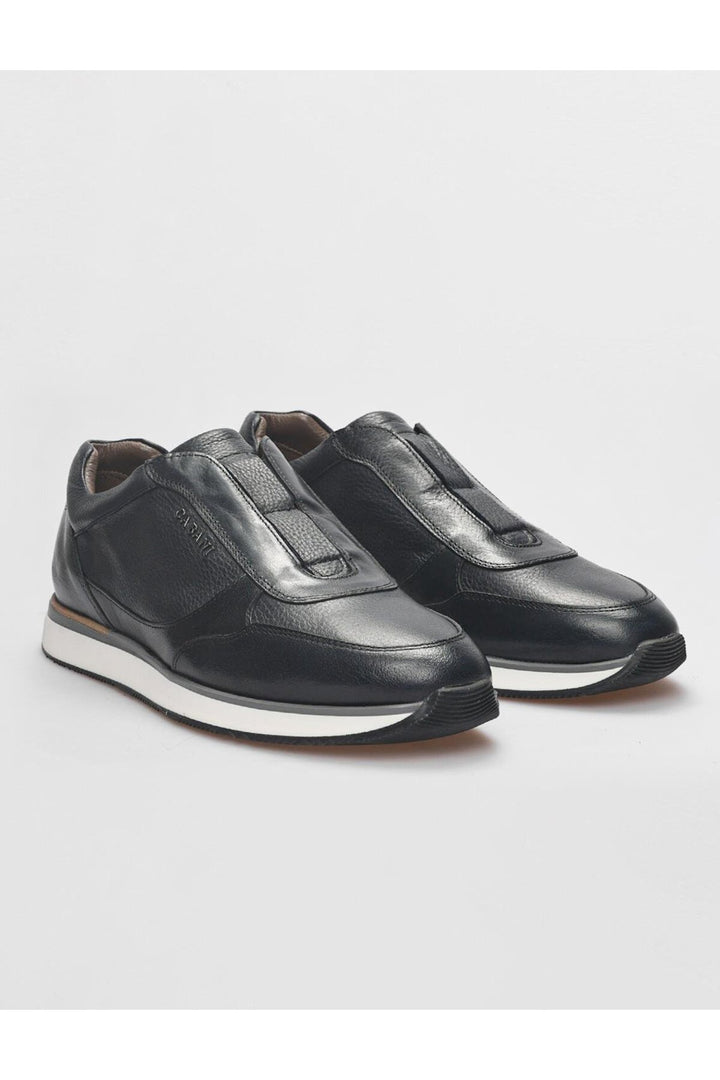 Cabani Shoes Chaussures de sport pour hommes en cuir véritable bleu marine - Bleu marine