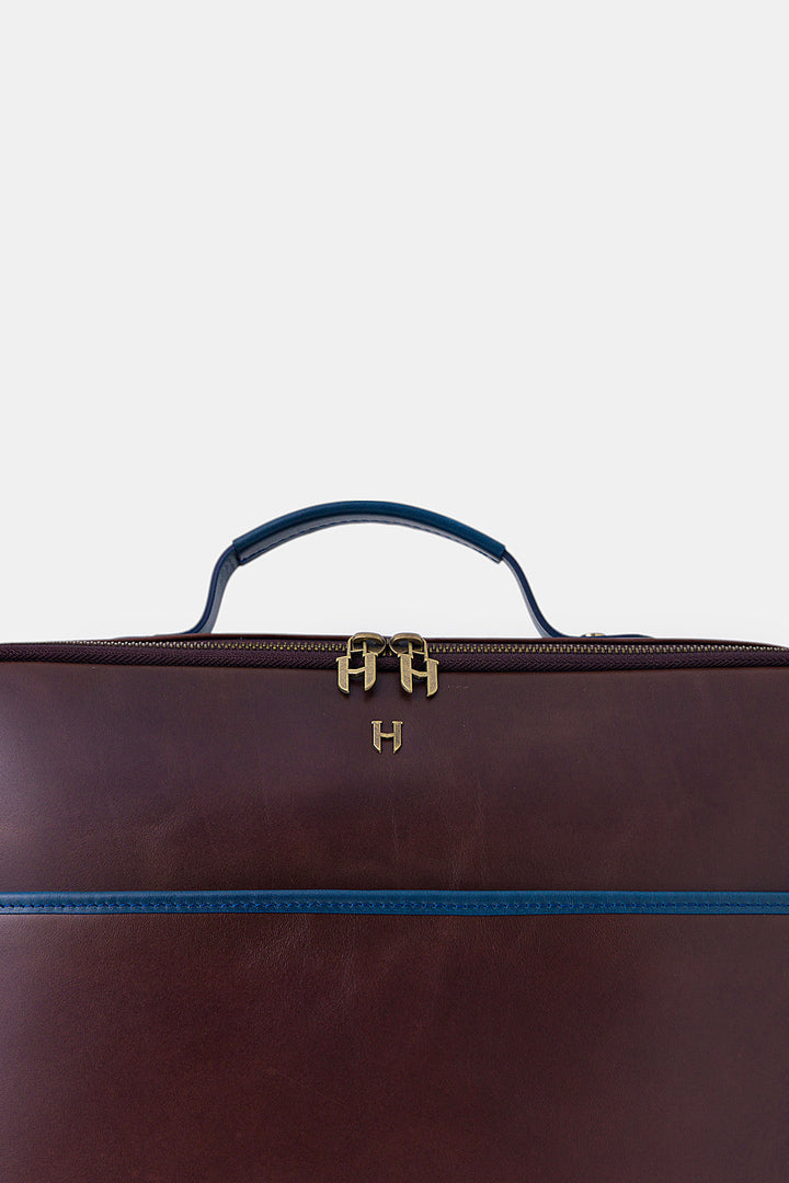 helmbrook Sac pour ordinateur portable Boris en cuir véritable 15,6"à compartiment unique pour homme