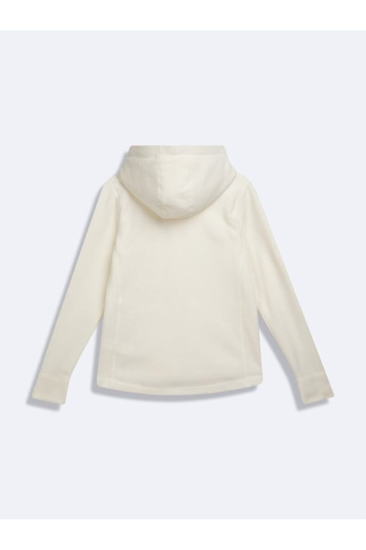 LTB Sweatshirt Polaire Regular à Capuche Zippée Fit Droit - Blanc