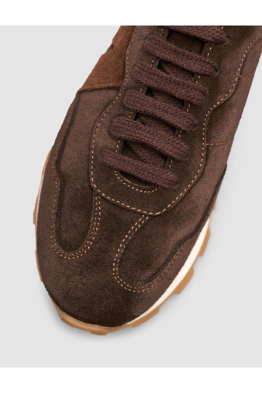 Cabani Shoes %100 Cuir Suédé Véritable Baskets Femme à Lacets Marron - Marron