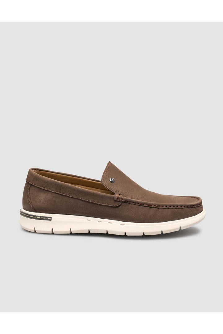 Cabani Shoes Mocassin quotidien pour homme en cuir véritable marron - Marron
