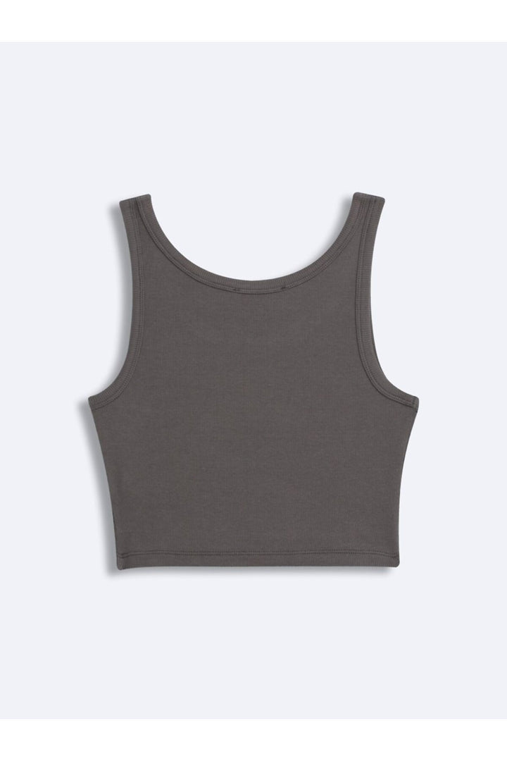 LTB Débardeur Court à Boutons Anthracite - Anthracite