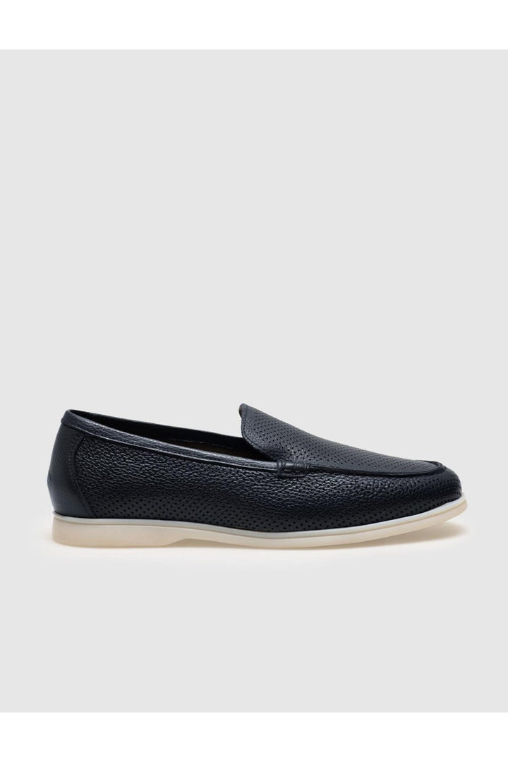 Cabani Shoes Mocassins pour hommes en cuir véritable bleu marine - Bleu marine