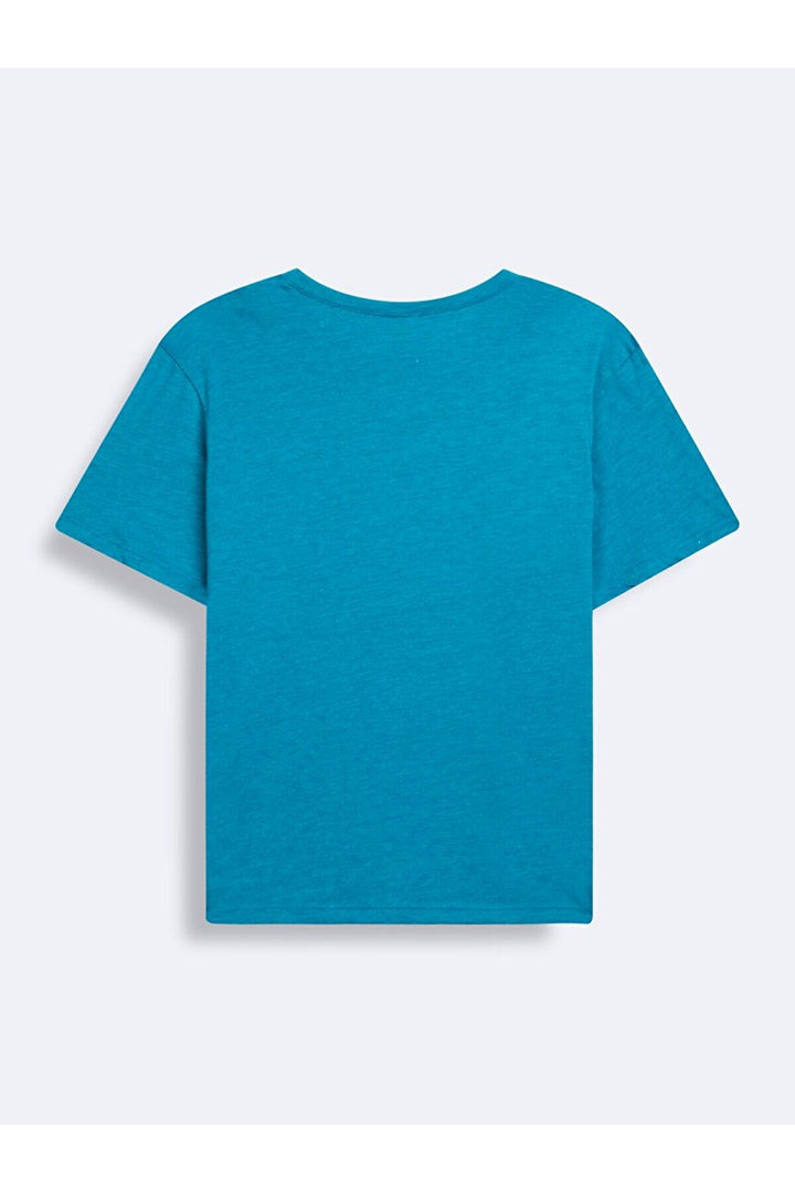 LTB T-shirt bleu avec imprimé à col rond et manches courtes - Bleu_8754