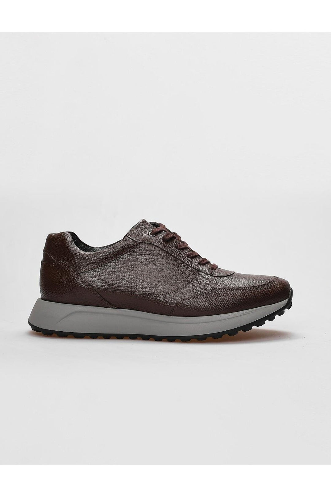 Cabani Shoes Chaussures de sport pour hommes en cuir véritable marron à lacets - Marron