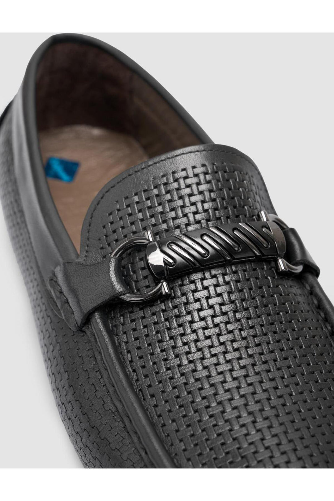Cabani Shoes %100 Cuir véritable Mocassins pour hommes à boucle noire - Noir