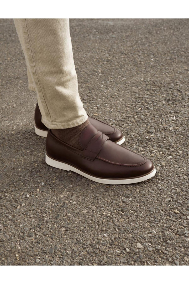 Cabani Shoes Chaussures de ville pour hommes en cuir véritable marron 100% - Marron