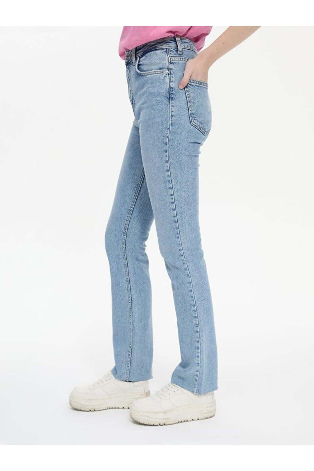 LTB Betiana X Pantalon en Jean Taille Haute Droit 009516741556055241 - Bleu