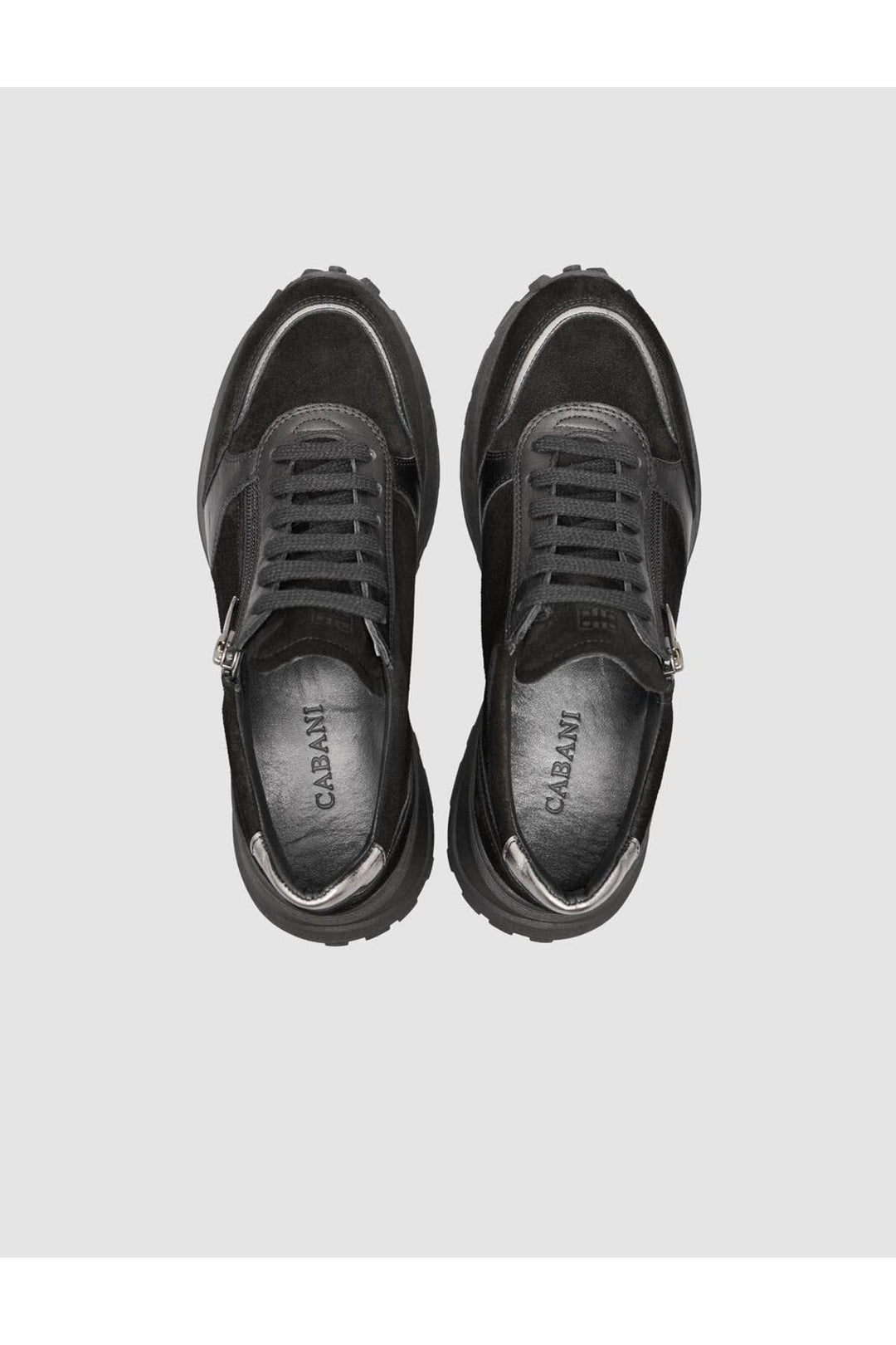 Cabani Shoes Vadano MonaMae %100 Cuir Suédé Noir Femme Sneaker - Multicolore
