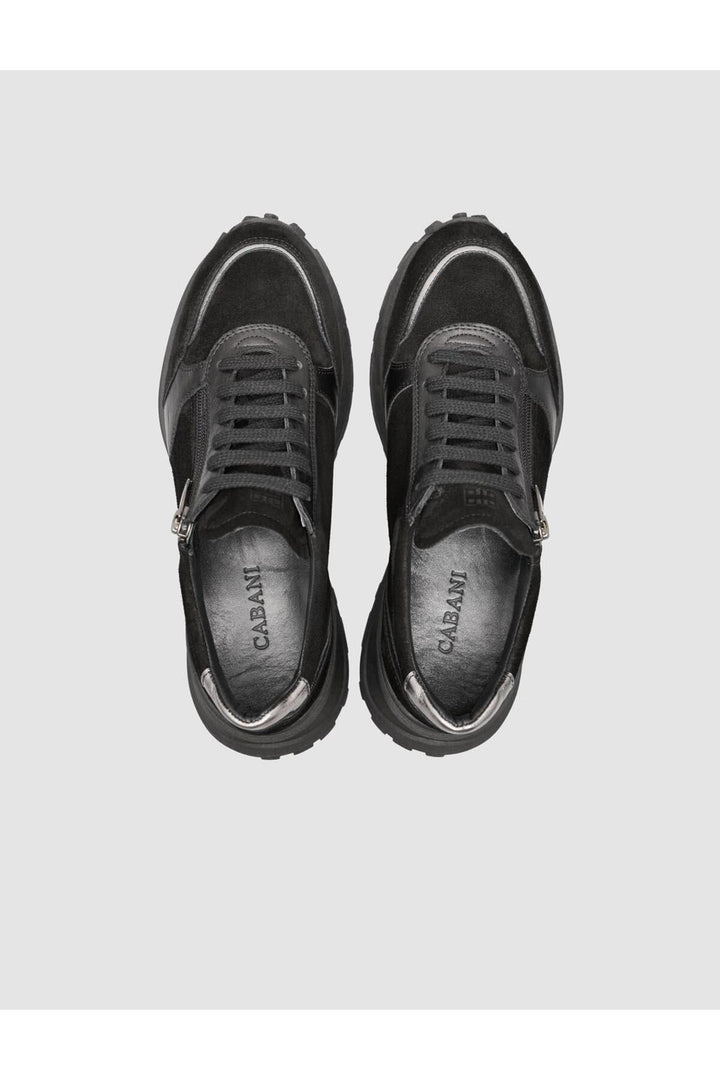 Cabani Shoes Vadano MonaMae %100 Cuir Suédé Noir Femme Sneaker - Multicolore