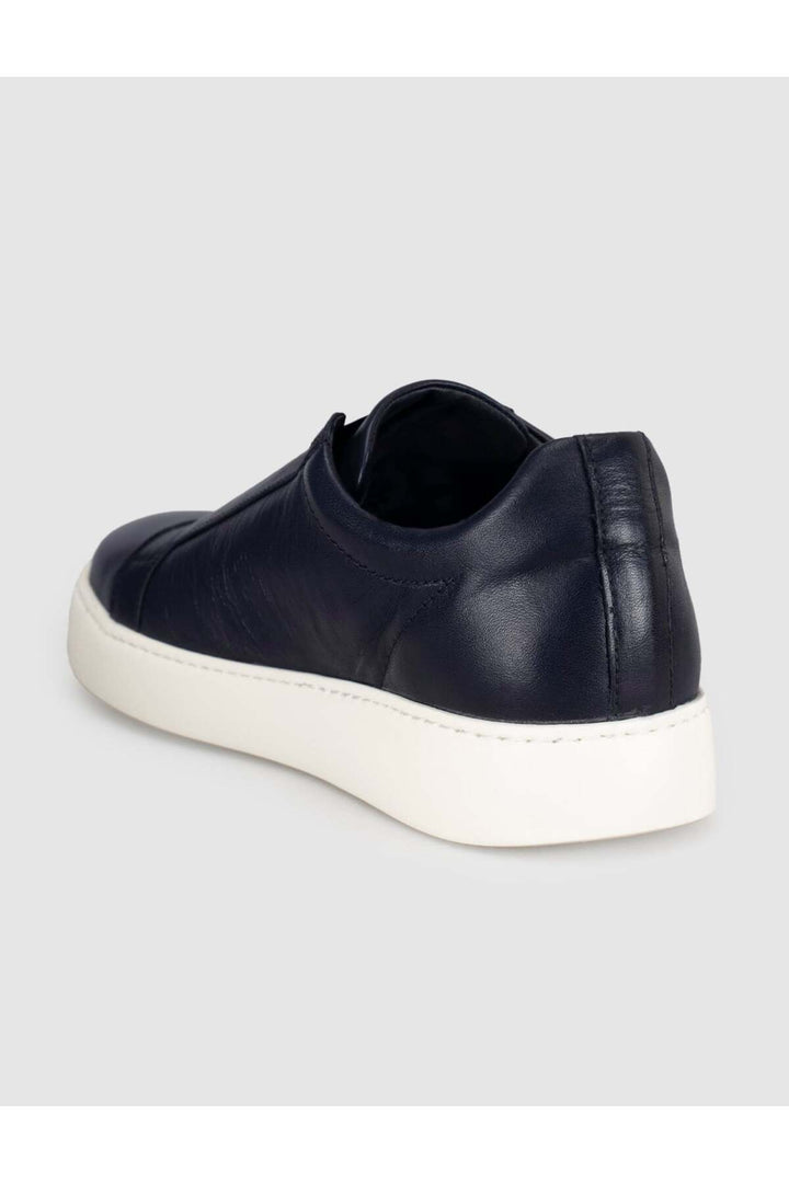 Cabani Shoes Sneaker décontracté pour homme en cuir véritable - Bleu marine