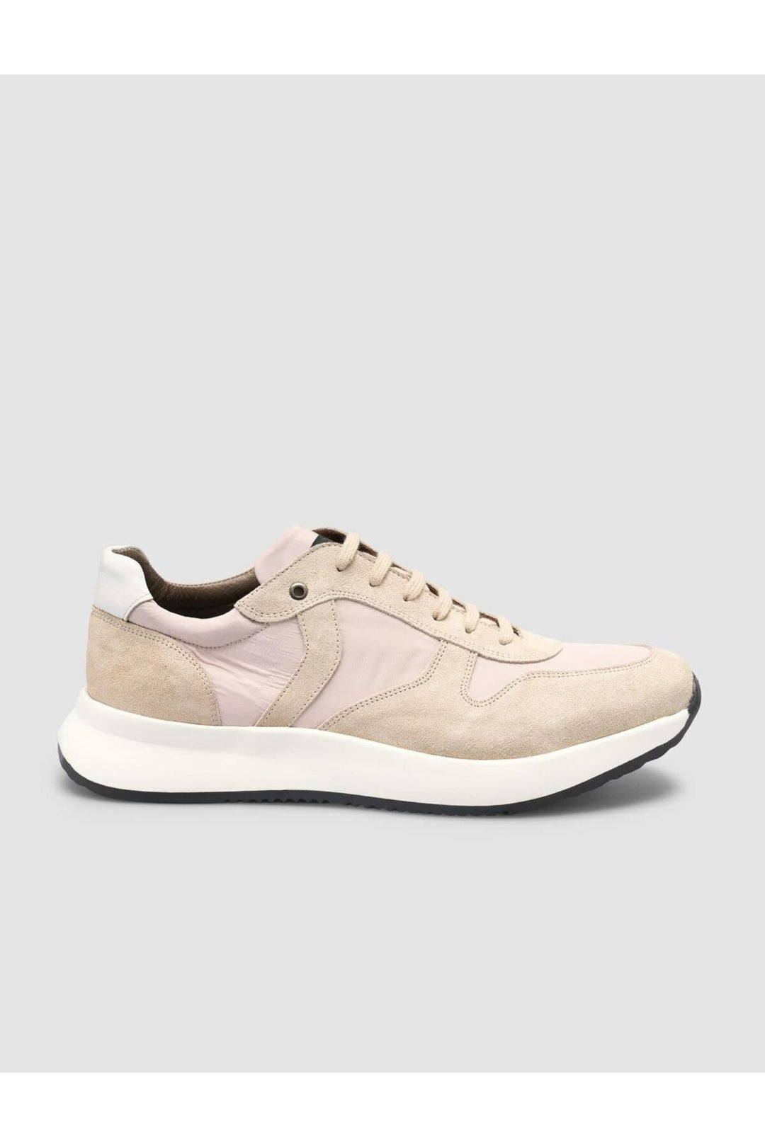 Cabani Shoes %100 Cuir Véritable Beige Suédé Chaussures de Sport Homme à Lacets - Beige