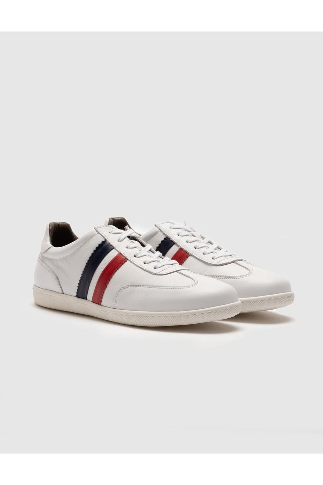 Cabani Shoes Chaussures de sport pour hommes en cuir véritable blanches à lacets - Blanc
