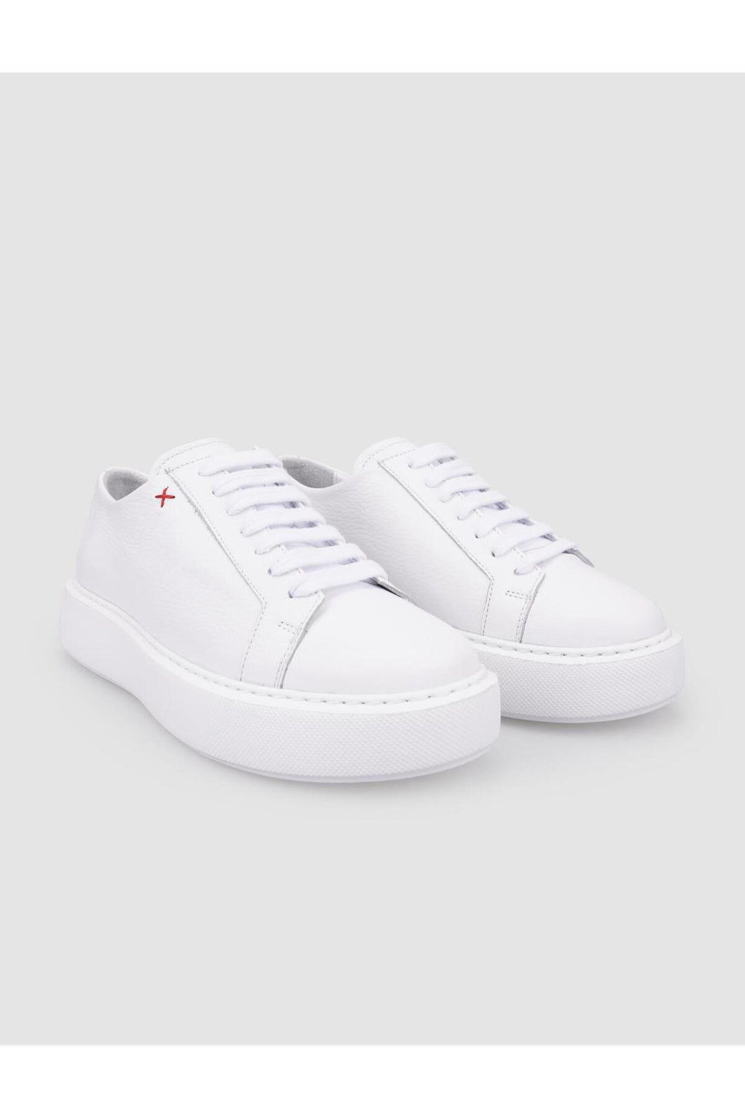 Cabani Shoes Chaussures de sport pour femmes en cuir véritable blanc à lacets 100% - Blanc