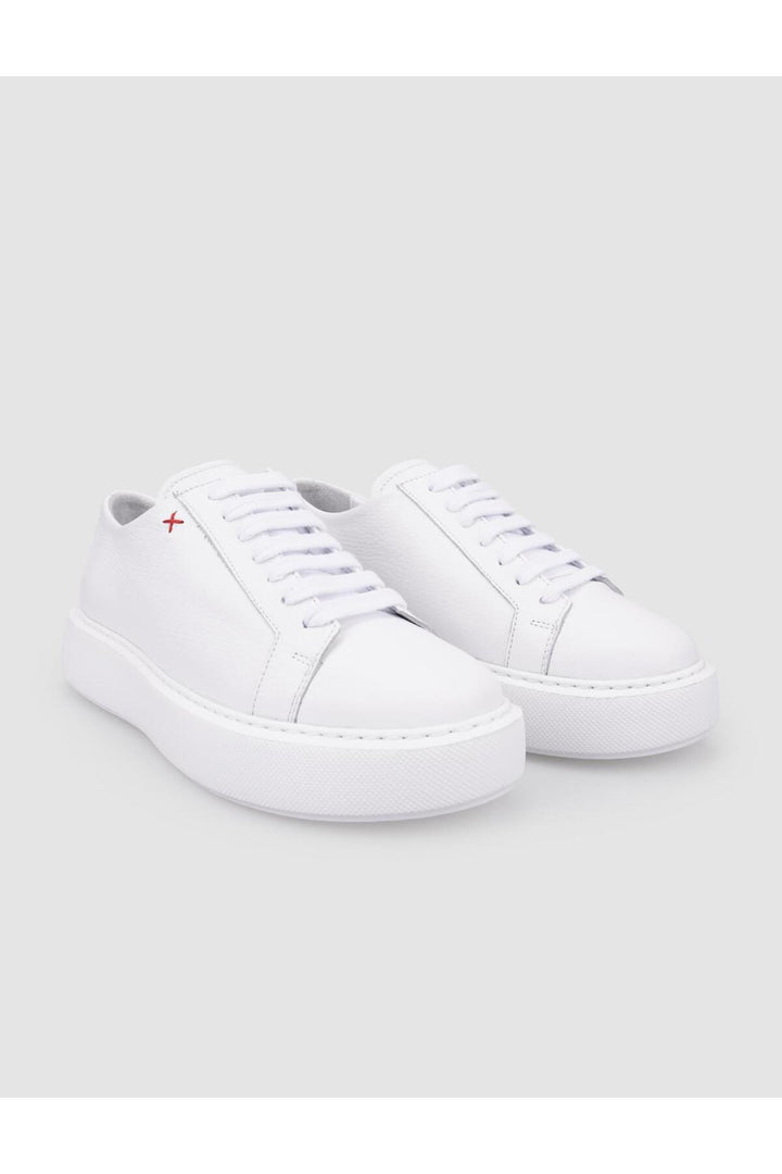 Cabani Shoes Chaussures de sport pour femmes en cuir véritable blanc à lacets 100% - Blanc
