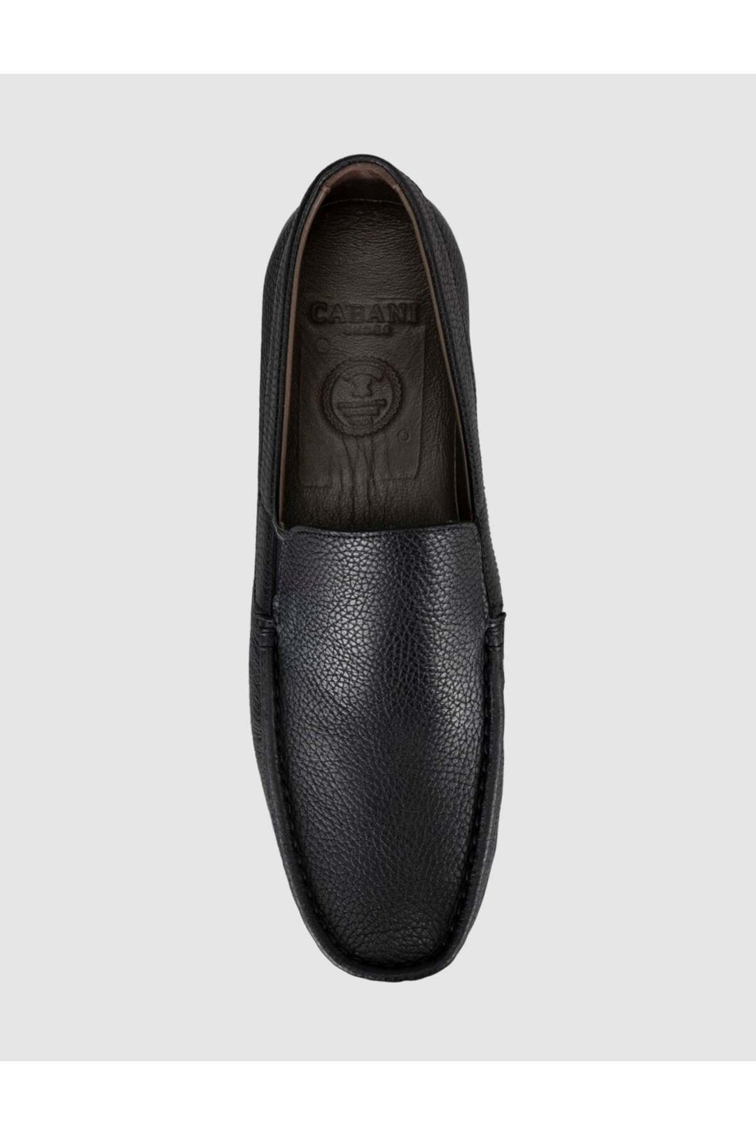 Cabani Shoes Chaussures Loafer pour homme en cuir véritable noir avec détails de couture. - Multicolore