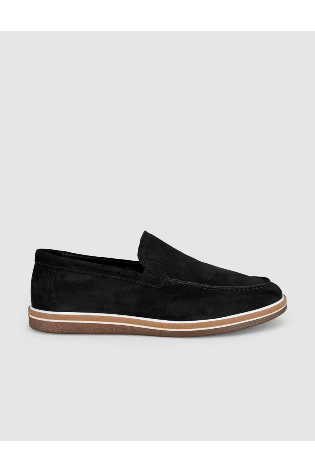 Cabani Shoes Chaussures Loafer pour hommes en cuir véritable suédé noir - Multicolore