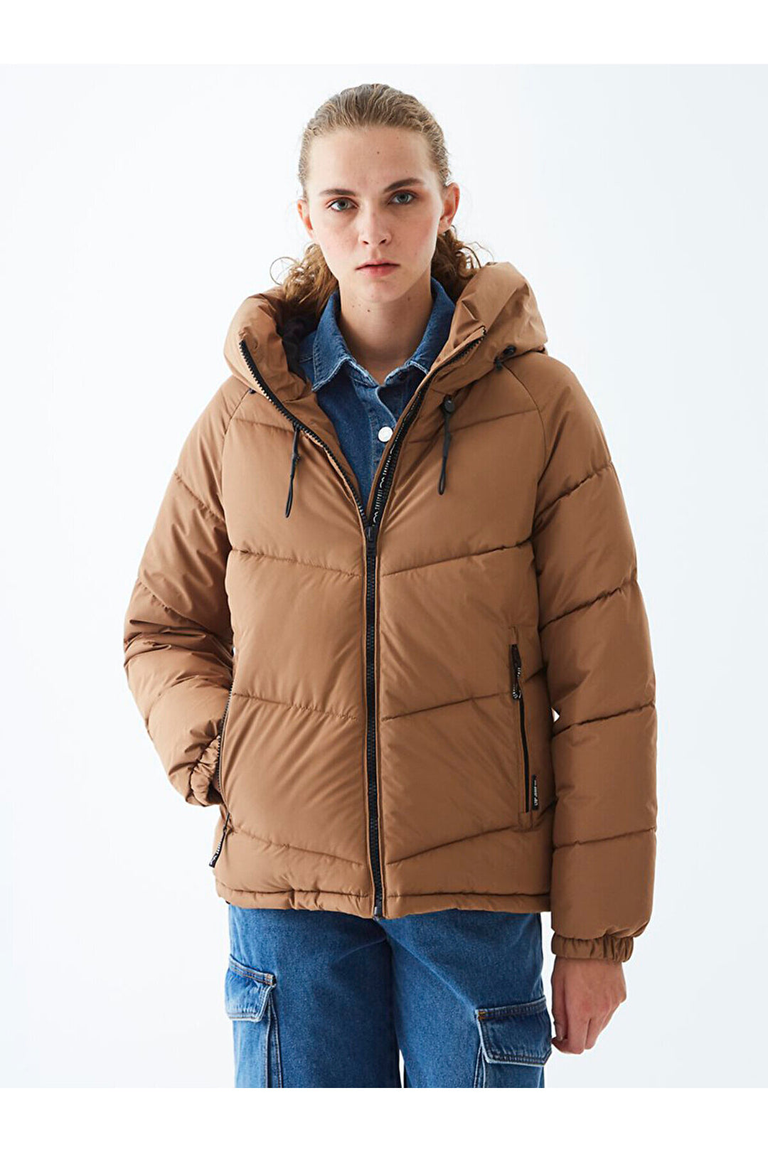LTB Veste à capuche gonflable de couleur marron